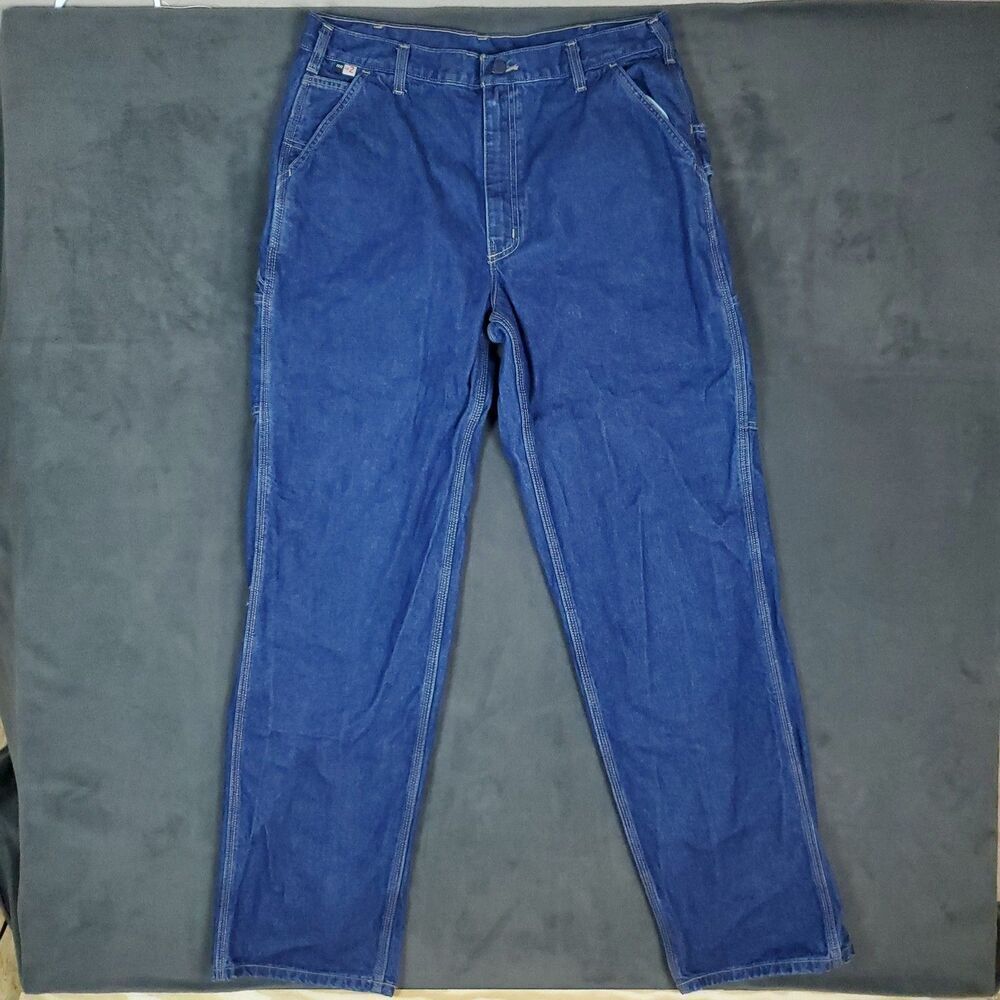 Carhartt FR Jeans Mens 36x36 Blue Denim Flame Resistant Workwear Pants CAT 2